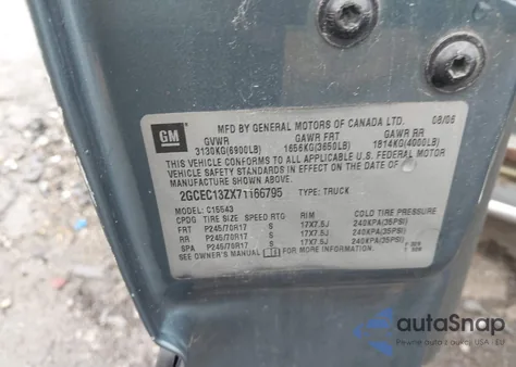 2007 Chevrolet Silverado 1500 Classic Lt1 from USA, damaged, VIN 2GCEC13ZX71166795